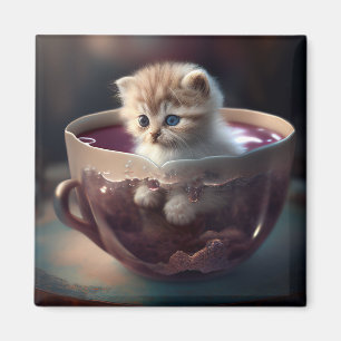 Kitten in einem Teacup - Katzenmagnet Magnet