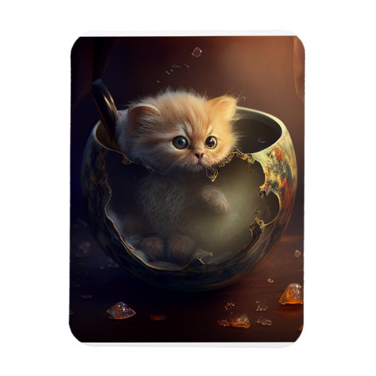 Kitten in einem Teekessel flexibel Magnet (Vertikal)