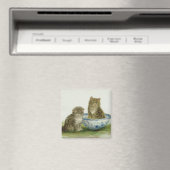 Kitten in einer Blue China Bowl Magnet (In Situ (Geschirrspüler))