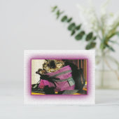 Kitten in einer Burgunder-Portion schlafen Postkarte (Stehend Vorderseite)