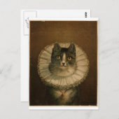 Kitten in einer elisabethanischen Rüsche Postkarte (Vorne/Hinten)