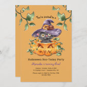 Kitten in einer Pumpkin-Geburtstagsparty Einladung (Vorne/Hinten)
