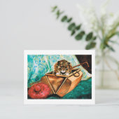 Kitten in Ledertasche, Louis Wain Postkarte (Stehend Vorderseite)