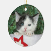 Kitten in Red Santa Claus Boot Strumpf Weihnachten Keramik Ornament (Links)