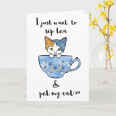 Kitten in TeaCup Karte (Gelbe Blume)