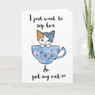 Kitten in TeaCup Karte
