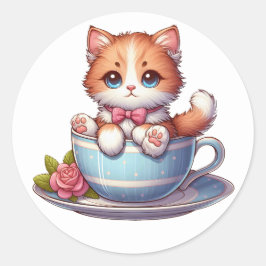 Kitten in Teebecher Sticker