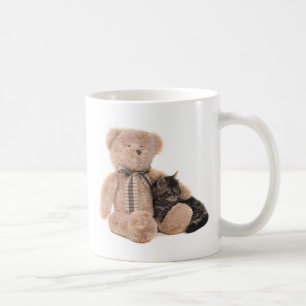 Kitten in the arms of a teddy bear kaffeetasse