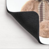 Kitten in the arms of a teddy bear mousepad (Ecke)