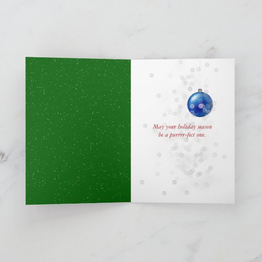 Kitten in Weihnachten Weihnachtsmannmütze und Schn Karte (Innenseite)