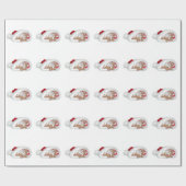 Kitten in Weihnachtsmannmütze Geschenkpapier (Flach)