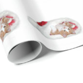 Kitten in Weihnachtsmannmütze Geschenkpapier (Rolleneckpunkt)