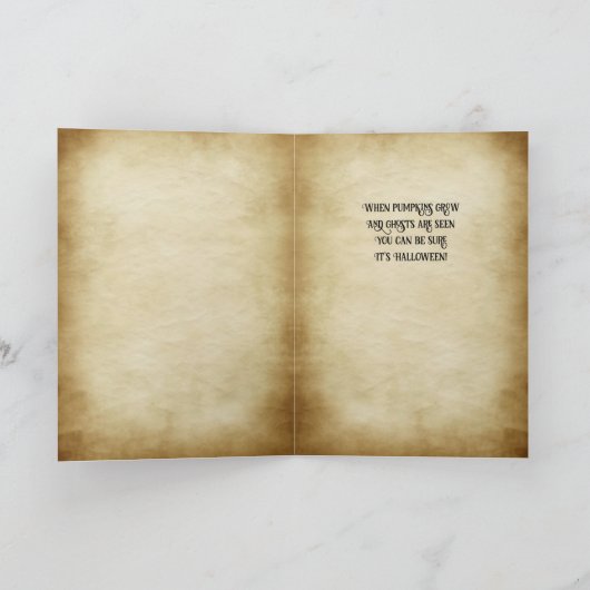 Kitten Jack-O-Lantern, glückliches Halloween Niedl Karte (Innenseite)