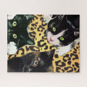 Kitten Kaboodle Katzen auf Leopard Print Puzzle (Horizontal)