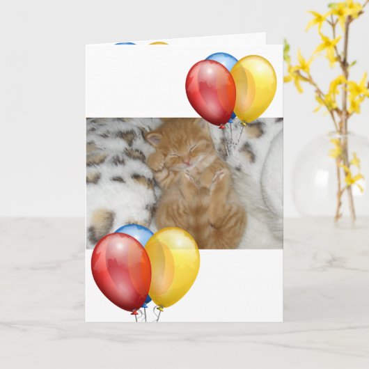 Kitten Karte (Gelbe Blume)