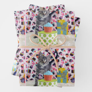 Kitten! (Katzen) Buffington und Patton's Geburtsta Geschenkpapier Set