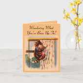 Kitten Klettervorhang Grußkarte Karte (Gelbe Blume)