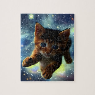Kitten läuft im Space Jigsaw Puzzle