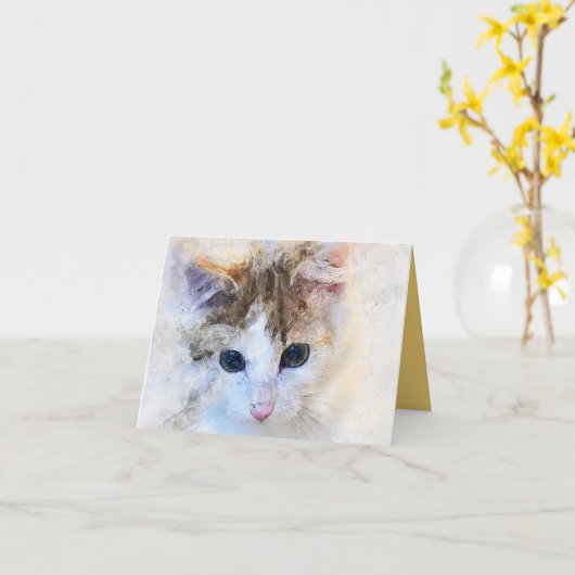 Kitten Liebe Karte (Gelbe Blume)