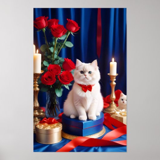 Kitten Liebe Tender Romantisches Geschenk Poster (Vorne)