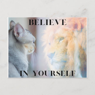 Kitten & Lion Mirror Glauben an sich selbst Postkarte
