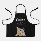 Kitten looking art and name All-Over Print Apron Schürze (Vorderseite)