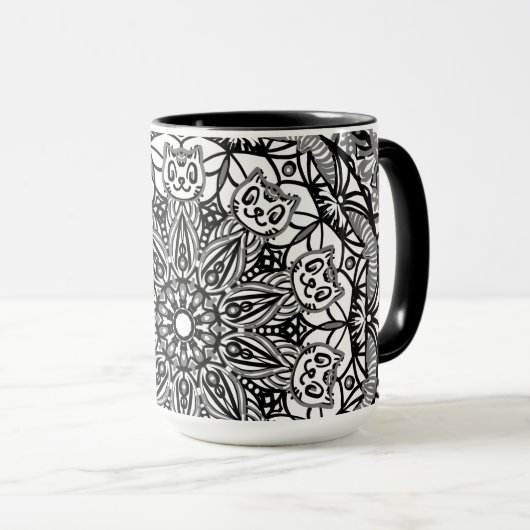 Kitten Mandala Tasse (VorderseiteRechts)