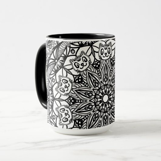 Kitten Mandala Tasse (Vorderseite Links)