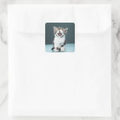 Kitten Mäsion Quadratischer Aufkleber (Tasche)