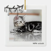 Kitten mein erstes Weihnachtspferd-Foto Keramikornament (Rückseite)