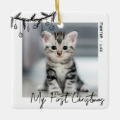 Kitten mein erstes Weihnachtspferd-Foto Keramikornament (Vorderseite)