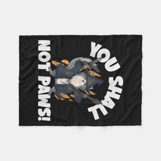 Kitten Meow Parody Movie Funny Cat Wizard You Shal Fleecedecke (Vorderseite (Horizontal))