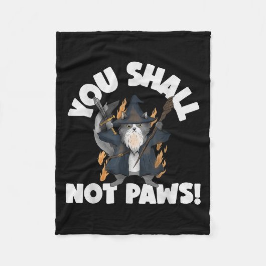 Kitten Meow Parody Movie Funny Cat Wizard You Shal Fleecedecke (Vorderseite)