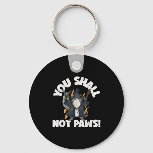 Kitten Meow Parody Movie Funny Cat Wizard You Shal Schlüsselanhänger (Vorderseite)