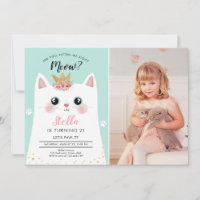 Kitten Meow Pink Crown Girl Kitty Cat Geburtstag