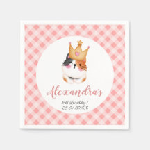 Kitten Meow Pink Crown Girl Kitty Cat Geburtstag