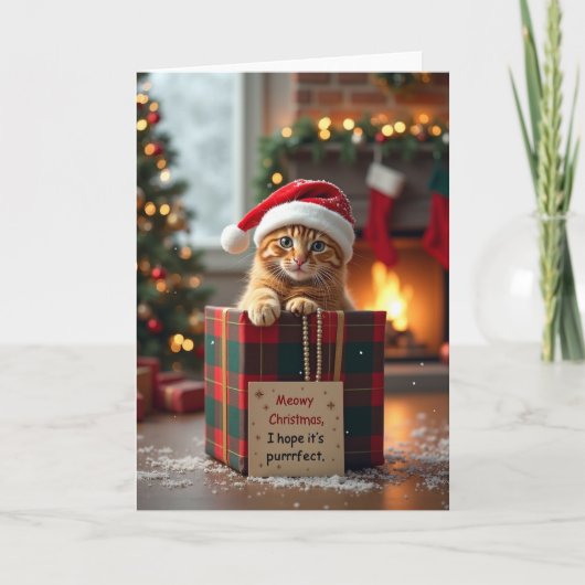 Kitten Meowy Christmas Purrfect Karte (Vorderseite)