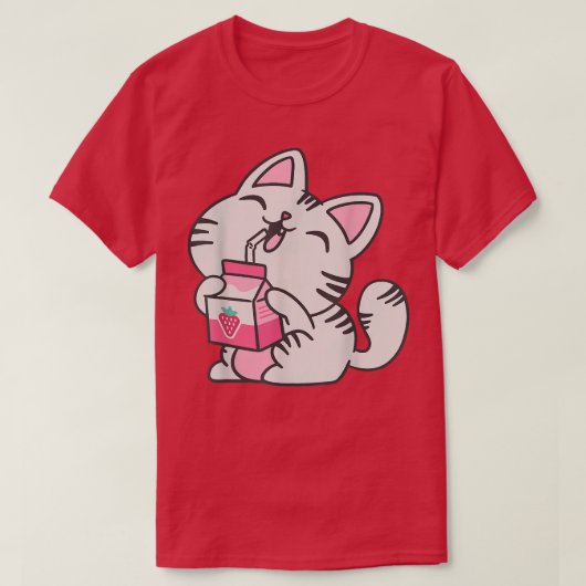 Kitten Milk Drink Otaku Neko Japan T - Shirt (Design vorne)