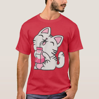 Kitten Milk Drink Otaku Neko Japan T - Shirt