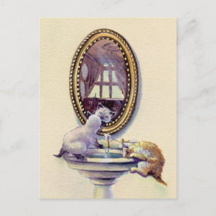 KITTEN MIRROR VON SHARON SHARPE POSTKARTE