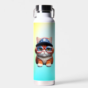 Kitten mit amerikanischer Brille Hat-37654 Trinkflasche