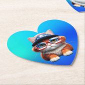 Kitten mit amerikanischer Brille Hat-37654 Untersetzer (angewinkelt)