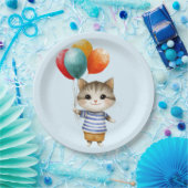 Kitten mit Birthday Balloons | Niedliches Party Ce Pappteller (Party)