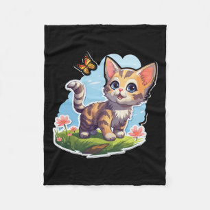 Kitten mit blauen Augen und Schmetterling perfekt Fleecedecke
