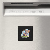 Kitten mit blauen Augen und Schmetterling perfekt Magnet (In Situ (Geschirrspüler))