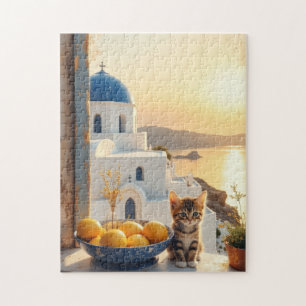 Kitten mit Blick auf den Sonnenuntergang Puzzle