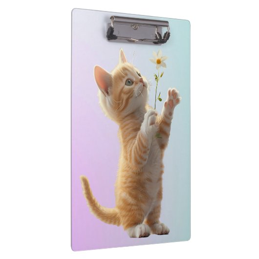 Kitten mit Blume Klemmbrett (Rechts)