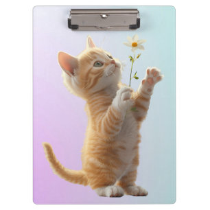 Kitten mit Blume Klemmbrett