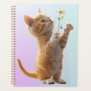 Kitten mit Blume Planer