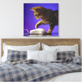 Kitten mit Computermaus Leinwanddruck (Insitu (Schlafzimmer))